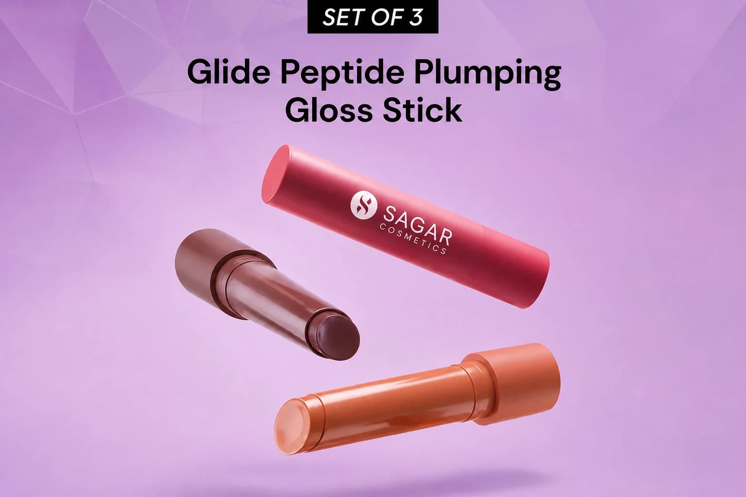 SET OF 3 GLIDE PEPTIDE PLUMPING GLOSS STICKS